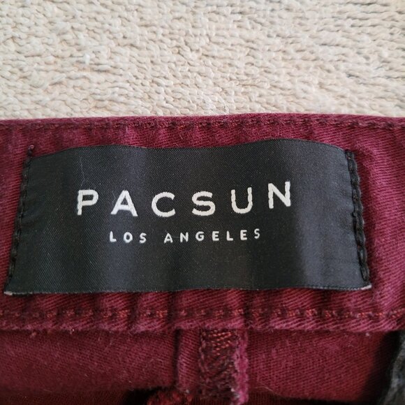 PacSun Red Straight Leg Pants Classic Design - Picture 2 of 8